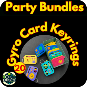 Gyro Card Keyrings - Pack of 20 - Customise Your Own