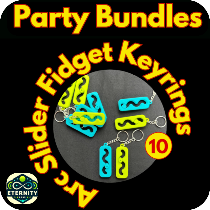 Arc Slider Fidget Keyrings - Pack of 10 - Customise Your Own