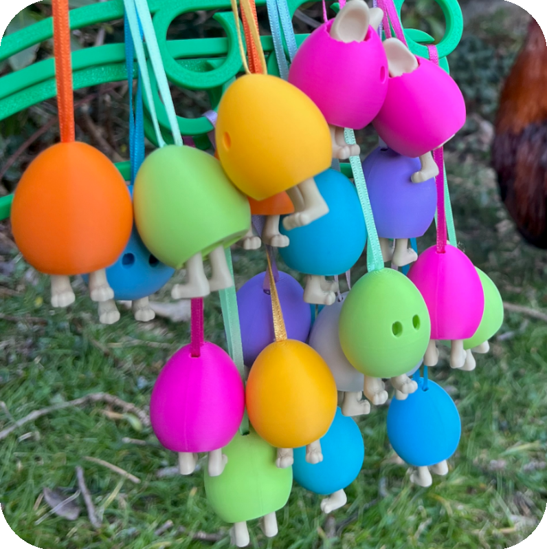 Little Eggs with Little Legs Keyring Party Bundle - Pack of 10 - Eyes with Legs