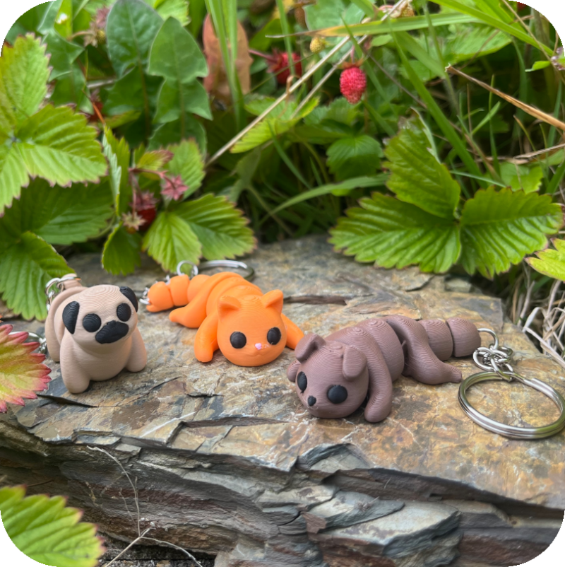 3 for £7 - Animal Fidget Keyrings