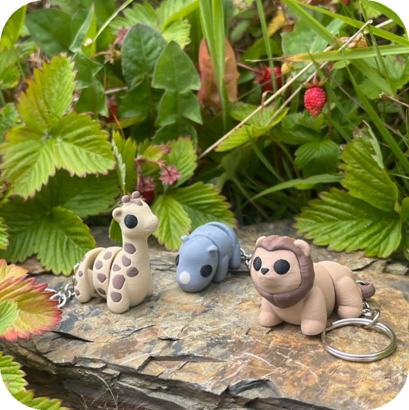 3 for £7 - Animal Fidget Keyrings