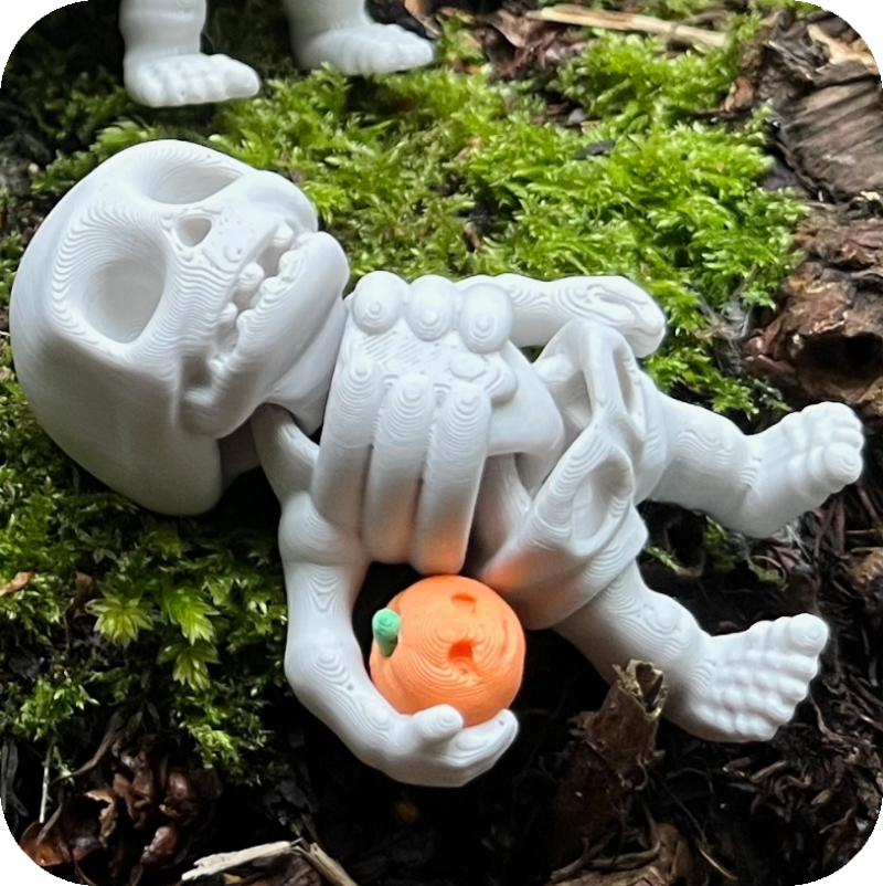 Skeleton with Pumpkin