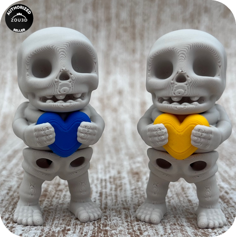YP3D_Website_Category_ModelCollection_Animals_05529_SkeletonwithHeart_BlueYellow Skeleton with <br> ❤️🩷💛💚💙💜