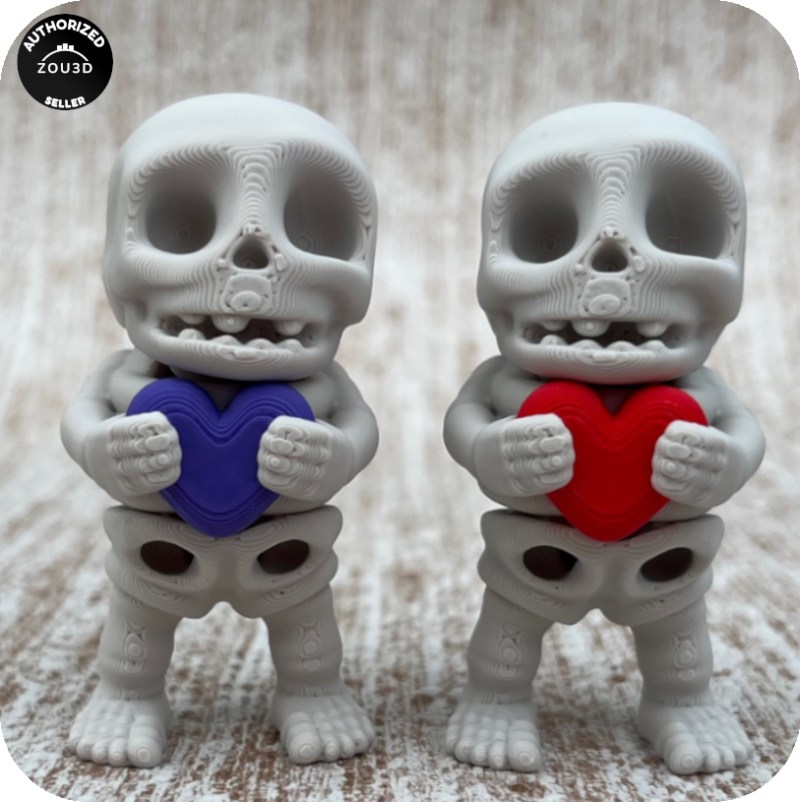 YP3D_Website_Category_ModelCollection_Animals_05529_SkeletonwithHeart_RedPurple Skeleton with <br> ❤️🩷💛💚💙💜
