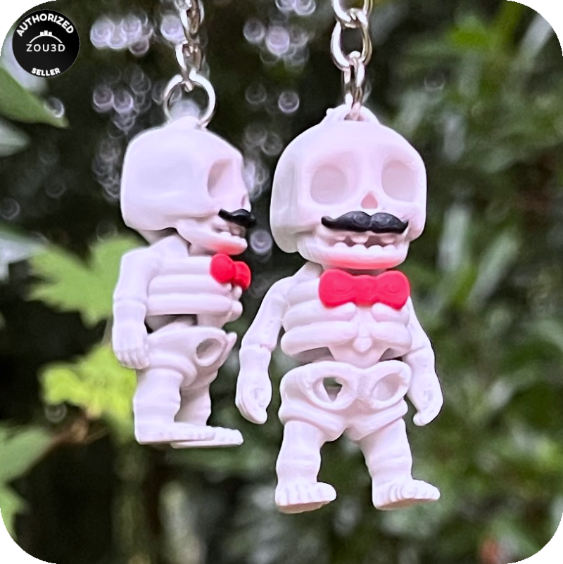 YP3D_Website_Category_KeyringCollection_Animals_05715_Skeleton_Moustache1 3 for £7 - Hop tu naa Keyrings